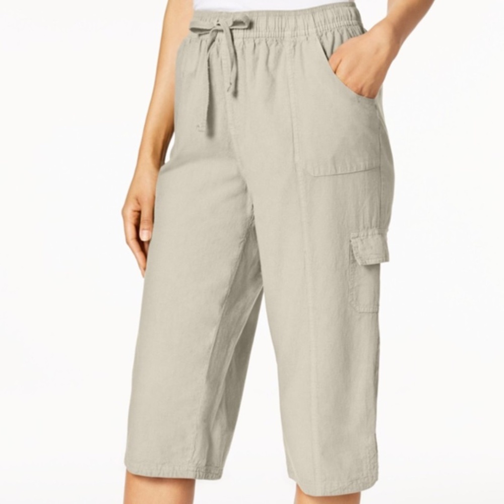 Karen Scott Cotton Capri Pants NWT Stonewall